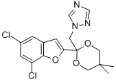 CAS 登录号：98532-77-5， 1-((2-(5,7-二氯-2-苯并呋喃基)-5,5-二甲基-1, 3-二四氢吡喃-2-基)甲基)-1H-1,2,4-三唑