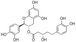 CAS 登录号：98570-83-3， (-)-beta,3,4-三羟基苯戊酸 2-(3,4-二羟基苯基)-3,4-二氢-5,7-二羟基-2H-1-苯并吡喃-3-基酯
