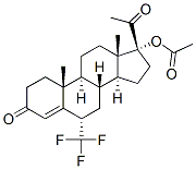 CAS 登录号：987-18-8， 17-羟基-6alpha-(三氟甲基)孕甾-4-烯-3,20-二酮 17-醋酸酯