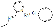 CAS 登录号：98716-30-4， 氯(1,5-环辛二烯)(N-(2-吡啶亚甲基)乙胺-N,N')-铑 I