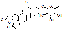 CAS 登录号：98753-25-4， 3-O-鼠李糖基氯孕酮乙酸酯