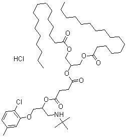 CAS 登录号：99026-79-6， 丁二酸 1-[2-(2-氯-5-甲基苯氧基)-1-[[叔丁基氨基]甲基]乙基] 4-[2-[(1-氧代十六烷基)氧基]-1-[[(1-氧代十六烷基)氧基]甲基]乙基]酯盐酸盐(1:1)