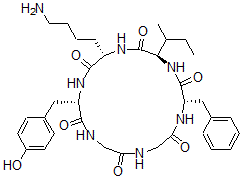 CAS#: 99764-53-1, (3S,6S,9R,12S)-6-(4-Aminobutyl)-12-Benzyl-9-Butan-2-Yl-3-[(4-Hydroxyphenyl)Methyl]-1,4,7,10,13,16-Hexazacyclooctadecane-2,5,8,11,14,17-Hexone