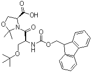 structure of CAS# 1000164-43-1, (4S)-3-[(2S)-3-(叔丁氧基)-2-[[芴甲氧羰基]氨基]-1-氧代丙基]-2,2-二甲基-4-恶唑烷羧酸