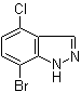 structure of CAS# 1000341-88-7, 7-Bromo-4-chloro-1H-indazole