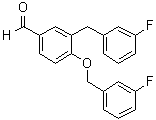 3-(3-Fluorobenzyl)-4-[(3-fluorobenzyl)oxy]benzaldehyde molecular structure (CAS 1000370-24-0)