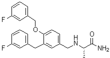 structure of CAS# 1000370-27-3, (S)-2-[[3-(3-氟苄基)-4-[(3-氟苄基)氧基]苄基]氨基]丙酰胺