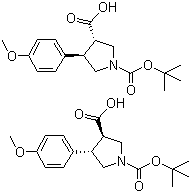 trans-1-Boc-4-(4-methoxyphenyl)pyrrolidine-3-carboxylic acid molecular structure (CAS 1000415-75-7)
