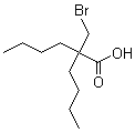 structure of CAS# 100048-86-0, 2-(Bromomethyl)-2-butylhexanoic acid