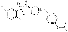 CAS # 1000592-49-3, (R)-Gyramide A, 5-Fluoro-2-methyl-N-[(3R)-1-[[4-(1-methylethoxy)phenyl]methyl]-3-pyrrolidinyl]benzenesulfonamide