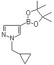 structure of CAS# 1000801-75-1, 1-(Cyclopropylmethyl)-1H-pyrazole-4-boronic acid pinacol ester