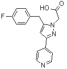 structure of CAS# 1001383-88-5, [5-(4-氟苄基)-3-(吡啶-4-基)-1H-吡唑-1-基]乙酸
