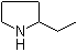 structure of CAS# 1003-28-7, 2-Ethylpyrrolidine