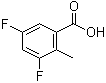 3,5-二氟-2-甲基苯甲酸分子结构 (CAS 1003710-06-2)