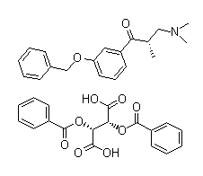 CAS 登录号：1004315-81-4, (2S)-3-(二甲胺基)-2-甲基-1-[3-(苯甲氧基)苯基]-1-丙酮 (2R,3R)-2,3-双苯甲酰氧基-丁二酸盐