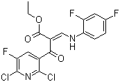 2-(2,6-二氯-5-氟吡啶-3-羰基)-3-(2,4-二氟苯基氨基)丙烯酸乙酯分子结构 (CAS 100490-99-1)