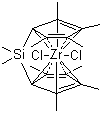 Dimethylsilylbis(tetramethylcyclopentadienyl)zirconium dichloride  molecular structure (CAS 100516-64-1)
