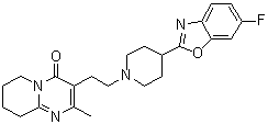 CAS 登录号：1005191-81-0, 3-[2-[4-(6-氟-2-苯并恶唑基)-1-哌啶基]乙基]-6,7,8,9-四氢-2-甲基-4H-吡啶并[1,2-a]嘧啶-4-酮