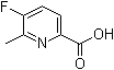 structure of CAS# 1005474-88-3, 5-Fluoro-6-methylpyridine-2-carboxylic acid