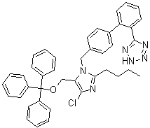 CAS # 1006062-28-7, Losartan trityl ether, 5-[4'-[[2-Butyl-4-chloro-5-[(triphenylmethoxy)methyl]-1H-imidazol-1-yl]methyl][1,1'-biphenyl]-2-yl]-2H-tetrazole