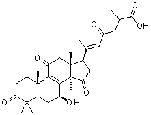 CAS # 100665-43-8, Ganoderenic acid D, (7beta,20E)-7-Hydroxy-3,11,15,23-tetraoxolanosta-8,20(22)-dien-26-oic acid