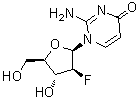 2-Amino-1-(2-deoxy-2-fluoro-beta-D-arabinofuranosyl)-4(1H)-pyrimidinone molecular structure (CAS 1006872-82-7)