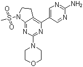structure of CAS# 1007207-67-1, [5-[7-甲磺酰基-2-(吗啉-4-基)-6,7-二氢-5H-吡咯并[2,3-d]嘧啶-4-基]嘧啶-2-基]胺