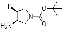 (3R,4S)-3-氨基-4-氟-1-吡咯烷羧酸叔丁酯分子结构 (CAS 1009075-48-2)