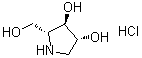 (2R,3R,4R)-3,4-Dihydroxy-2-(hydroxymethyl)pyrrolidine hydrochloride molecular structure (CAS 100991-92-2)