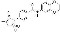 N-(2,3-Dihydro-1,4-benzodioxin-6-yl)-4-(4-methyl-1,1-dioxido-3-oxo-2-isothiazolidinyl)benzamide molecular structure (CAS 1011702-84-3)