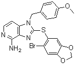 CAS # 1012059-54-9, 2-[(6-Bromobenzo[d][1,3]dioxol-5-yl)thio]-1-(4-methoxybenzyl)-1H-imidazo[4,5-c]pyridin-4-amine