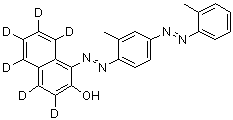 structure of CAS# 1014689-18-9, 1-[2-[2-Methyl-4-[2-(2-methylphenyl)diazenyl]phenyl]diazenyl]-2-naphthalen-3,4,5,6,7,8-d<sub>6</sub>-ol