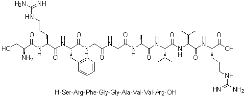 L-丝氨酰-L-精氨酰-L-苯丙氨酰甘氨酰甘氨酰-L-丙氨酰-L-缬氨酰-L-缬氨酰-L-精氨酸分子结构 (CAS 1016539-48-2)