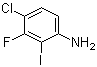 structure of CAS# 1018450-37-7, 4-Chloro-3-fluoro-2-iodobenzenamine