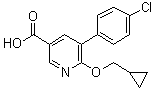 CAS # 1018782-76-7, 5-(4-Chlorophenyl)-6-(cyclopropylmethoxy)-3-pyridinecarboxylic acid