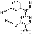 CAS 登录号：1018978-50-1, 2-(6-氰基-1H-苯并咪唑-1-基)-5-硝基-4-嘧啶硫氰酸酯