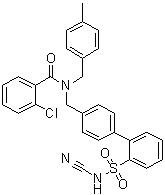 2-氯-N-[[2'-[(氰基氨基)磺酰基][1,1'-联苯]-4-基]甲基]-N-[(4-甲基苯基)甲基]苯甲酰胺分子结构 (CAS 1019331-10-2)