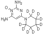 structure of CAS# 1020718-66-4, 6-(1-哌啶基-2,2,3,3,4,4,5,5,6,6-d<sub>10</sub>)-2,4-嘧啶二胺 3-氧化物