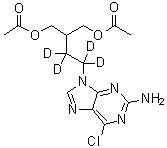 CAS 登录号：1020718-81-3, 2-[2-(2-氨基-6-氯-9H-嘌呤-9-基)乙基-1,1,2,2-d<sub>4</sub>]-1,3-丙二醇二乙酸酯