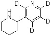 CAS # 1020719-08-7, 5-(2-Piperidinyl)pyridine-2,3,4,6-d<sub>4</sub>