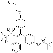CAS 登录号：1020719-26-9, 1-(2-氯乙氧基)-4-[1-[4-[[叔丁基二甲基硅烷基]氧基]苯基]-2-苯基-1-丁烯-1-基-3,3,4,4,4-d<sub>5</sub>]-苯