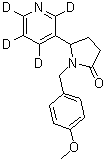 1-[(4-甲氧基苯基)甲基]-5-(3-吡啶基-2,4,5,6-d<sub>4</sub>)-2-吡咯烷酮分子结构 (CAS 1020719-59-8)