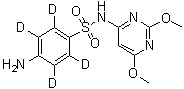 4-氨基-N-(2,6-二甲氧基-4-嘧啶基)苯磺酰胺-2,3,5,6-d<sub>4</sub>分子结构 (CAS 1020719-80-5)