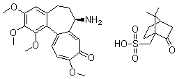 (+)-N-去乙酰基秋水仙碱 d-樟脑磺酸盐分子结构 (CAS 102419-97-6)