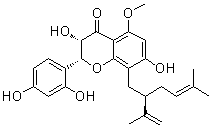 (2R,3S)-2-(2,4-二羟基苯基)-2,3-二氢-3,7-二羟基-5-甲氧基-8-[(2R)-5-甲基-2-(1-甲基乙烯基)-4-己烯基]-4H-1-苯并吡喃-4-酮分子结构 (CAS 102490-65-3)