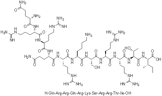 CAS 登录号：102579-44-2, L-谷氨酰胺酰-L-精氨酰-L-精氨酰-L-谷氨酰胺酰-L-精氨酰-L-赖氨酰-L-丝氨酰-L-精氨酰-L-精氨酰-L-苏氨酰-L-异亮氨酸