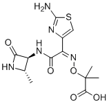 CAS # 102579-59-9, Aztreonam Desulfated Impurity, 2-[(Z)-[1-(2-amino-1,3-thiazol-4-yl)-2-[[(2S,3S)-2-methyl-4-oxoazetidin-3-yl]amino]-2-oxoethylidene]amino]oxy-2-methylpropanoic acid