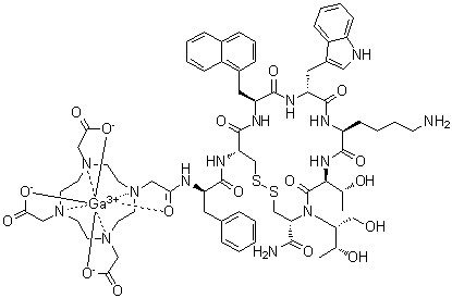CAS 登录号：1027785-95-0, [N-[2-[4,7,10-三[(羧基)甲基]-1,4,7,10-四氮杂环十二烷-1-基]乙酰基]-D-苯丙氨酰-L-半胱氨酰-3-(1-萘基)-L-丙氨酰-D-色氨酰-L-赖氨酰-L-苏氨酰-N-[(1R,2R)-2-羟基-1-(羟基甲基)丙基]-L-半胱氨酰胺环(2→7)-二硫醚]镓