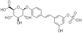 CAS # 1028964-64-8, 4-[(1E)-2-[3-Hydroxy-5-(sulfooxy)phenyl]ethenyl]phenyl beta-D-glucopyranosiduronic acid