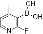 structure of CAS# 1029654-30-5, (2-Fluoro-4-methylpyridin-3-yl)boronic acid